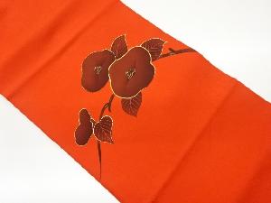 塩瀬金彩金駒刺繍椿模様名古屋帯